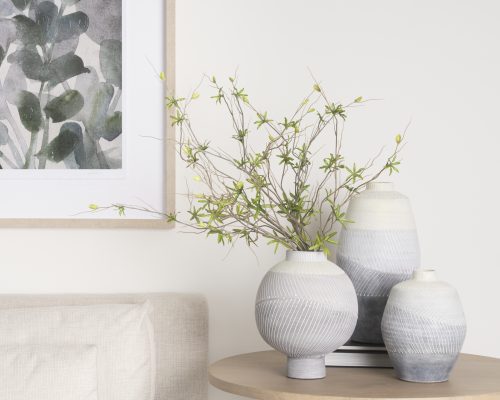 Mercana Blume 10H Off-White w/ Gray Textured Vase