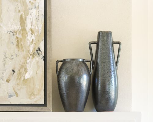 Mercana Kora Medium Dark Metallic Double Ear Vase - Image 3