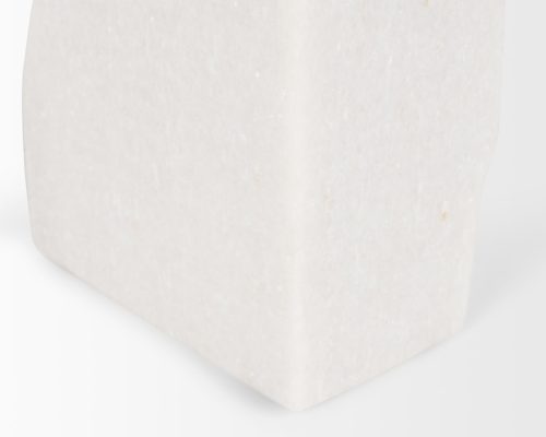 Mercana Stept White Marble Bookends w/rough carving (set of 2) - Image 9