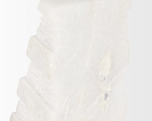 Mercana Cavetto White Marble Bookends w/rough carving S/2 - Image 11