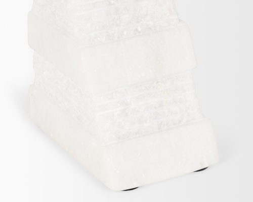 Mercana Cavetto White Marble Bookends w/rough carving S/2 - Image 12