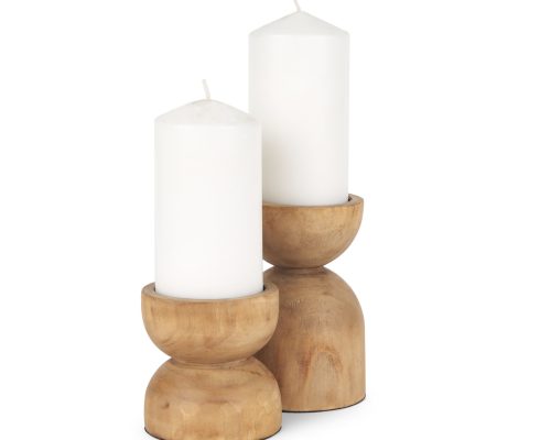 Mercana Aleena Wooden Candle Holder (Set of 2) - Image 2