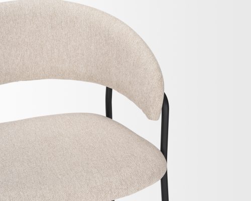 Mercana Carolyn Counter Stool w/ Oatmeal Fabric & Matte Black Metal - Image 9