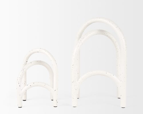 Mercana Springe White & Gray Speckled Arch Decorative Object (Set of 2) - Image 3