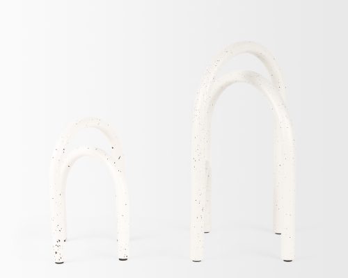 Mercana Springe White & Gray Speckled Arch Decorative Object (Set of 2) - Image 4