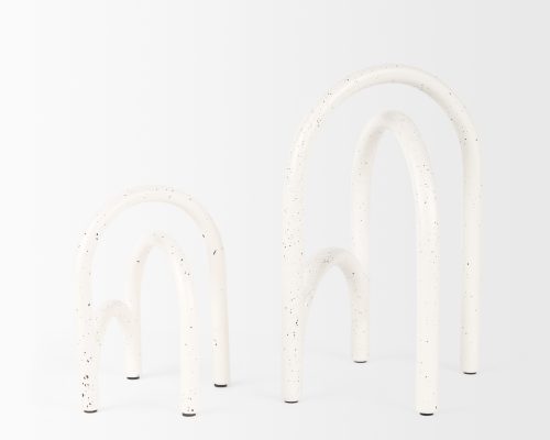 Mercana Springe White & Gray Speckled Arch Decorative Object (Set of 2) - Image 5