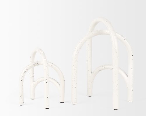 Mercana Springe White & Gray Speckled Arch Decorative Object (Set of 2) - Image 6