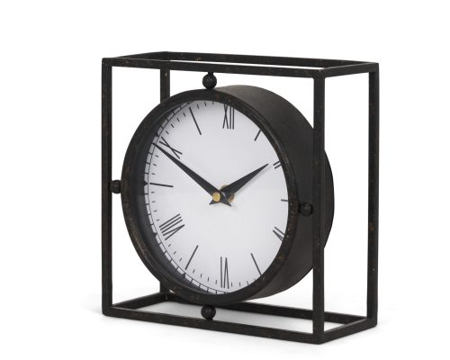 Alternative view of Mercana Raisa Black w/ Gold Antiquing Metal Table Clock
