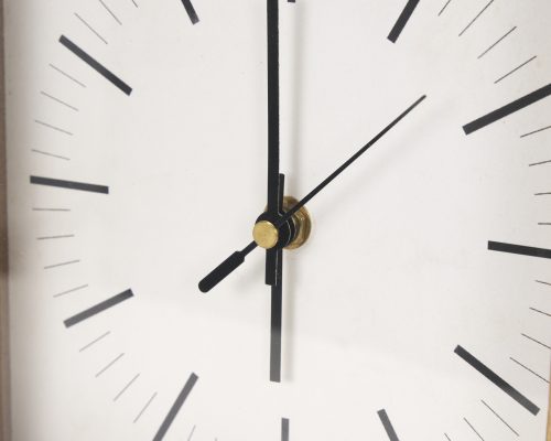 Mercana Renaya Light Brown Wood w/ Matte Black Metal Base Table Clock - Image 9