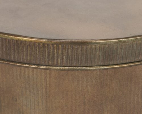 Mercana Josephine Round Antique Gold Metal Box (Set of 2) - Image 6