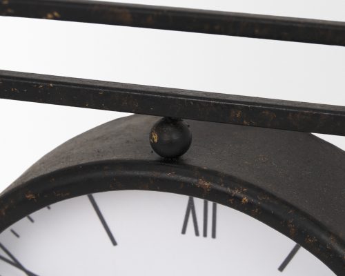 Mercana Raisa Black w/ Gold Antiquing Metal Table Clock - Image 7