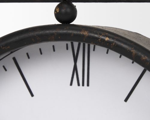 Mercana Raisa Black w/ Gold Antiquing Metal Table Clock - Image 8