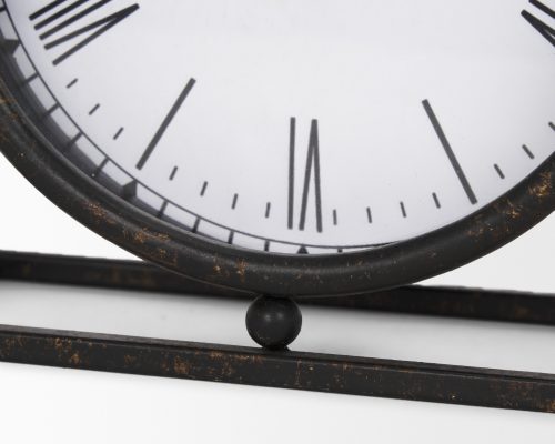 Mercana Raisa Black w/ Gold Antiquing Metal Table Clock - Image 10