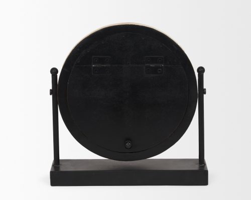 Mercana Raja Matte Black Metal w/ Wood Table Clock - Image 7