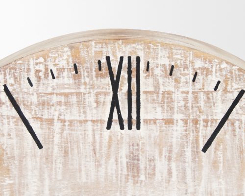 Mercana Raja Matte Black Metal w/ Wood Table Clock - Image 9