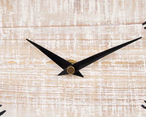 Mercana Raja Matte Black Metal w/ Wood Table Clock - Image 10