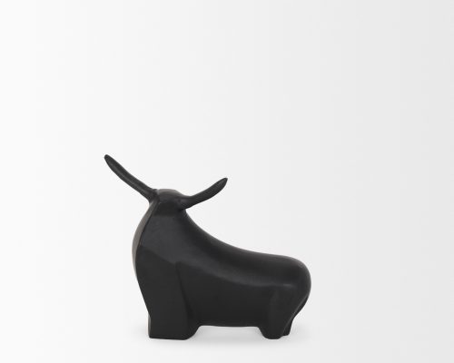 Mercana Radu Small Matte Black Metal Bull Decorative Object - Image 5