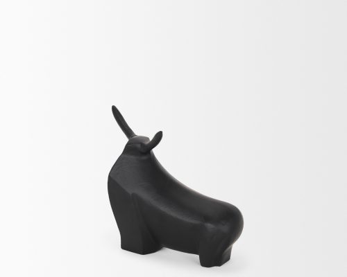 Mercana Radu Small Matte Black Metal Bull Decorative Object - Image 6