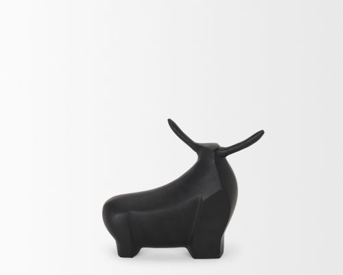 Mercana Radu Small Matte Black Metal Bull Decorative Object - Image 8