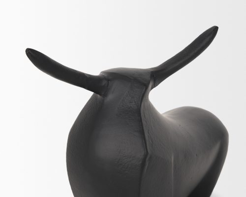 Mercana Radu Small Matte Black Metal Bull Decorative Object - Image 9