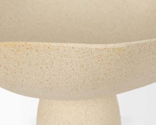 Mercana Radka Beige Textured Large Metal Decorative Bowl - Image 7