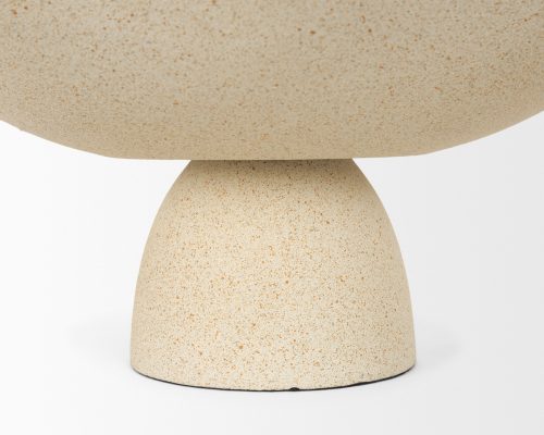 Mercana Radka Beige Textured Large Metal Decorative Bowl - Image 10