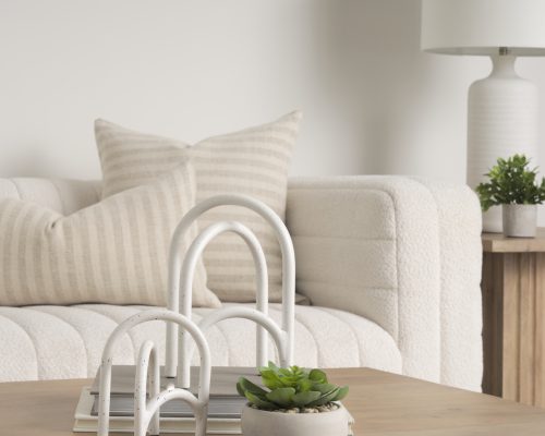 Mercana Springe White & Gray Speckled Arch Decorative Object (Set of 2)