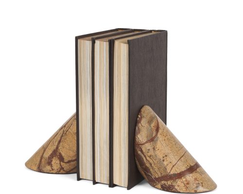 Alternative view of Mercana Rahima Brown Forest Marble Angled Bookends