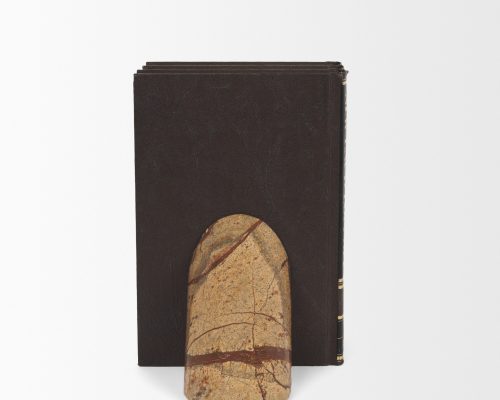 Mercana Rahima Brown Forest Marble Angled Bookends - Image 4