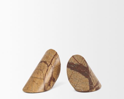 Mercana Rahima Brown Forest Marble Angled Bookends - Image 6