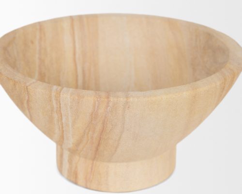 Mercana Ramira Beige Sandstone Decorative Pedestal Bowl - Image 5