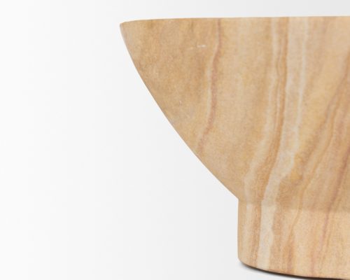 Mercana Ramira Beige Sandstone Decorative Pedestal Bowl - Image 6