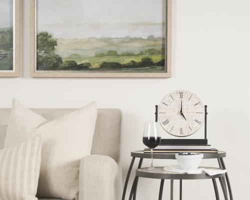Mercana Raja Matte Black Metal w/ Wood Table Clock - Image 3