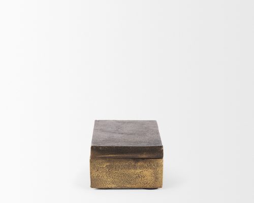 Mercana Porschia Small Antiqued Gold Metal Decorative Box - Image 7