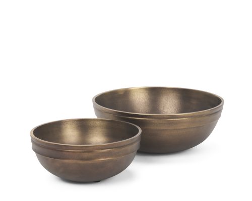 Alternative view of Mercana Tomiko Decorative Brass Finished Cast Aluminum Round Bowls