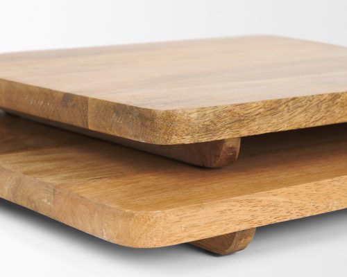 Mercana Khana Natural Solid Wood Square Serving Boards - Image 6