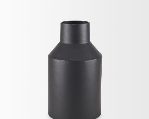 Mercana Tosca Small Matte Black Metal Vase - Image 5