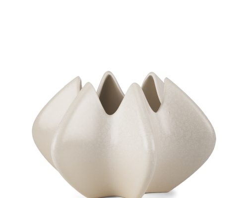 Mercana Ulrich Sculptural Cream Glazed Ceramic Vase - Image 2
