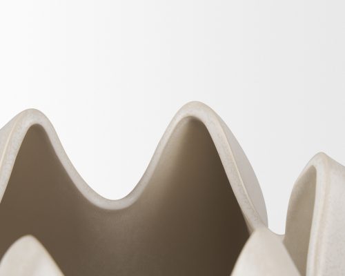 Mercana Ulrich Sculptural Cream Glazed Ceramic Vase - Image 7