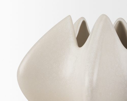 Mercana Ulrich Sculptural Cream Glazed Ceramic Vase - Image 9