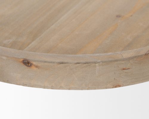 Mercana Virve Round Light Brown Wood w/ Gray Wash Wooden Trays - Image 7