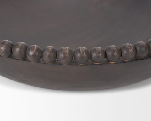 Mercana Wendell Dark Brown Wood w/ Wood Beads Round Bowls - Image 7