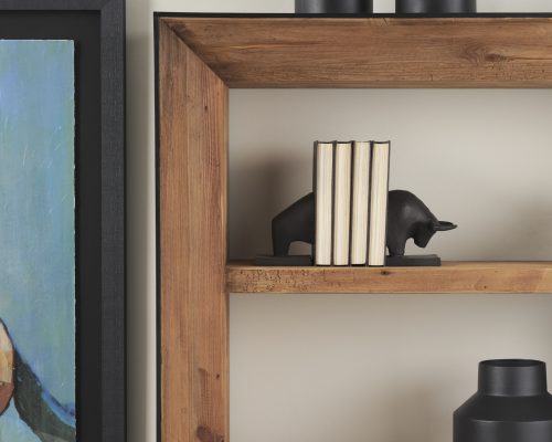 Mercana Tauro III (Set of 2) 10L x 5W Black Cast Aluminum Raging Bull Bookends - Image 4