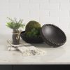 Mercana Wendell Dark Brown Wood w/ Wood Beads Round Bowls
