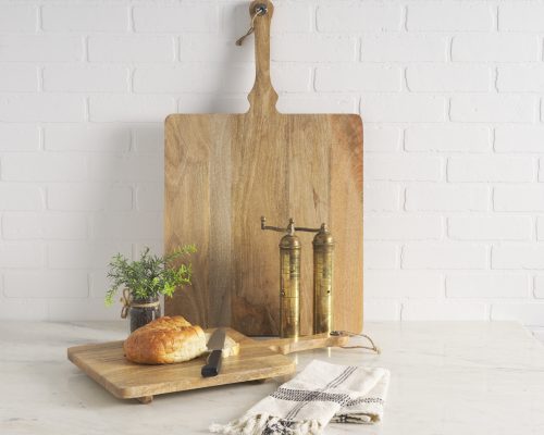 Mercana Khana Natural Solid Wood Square Serving Boards