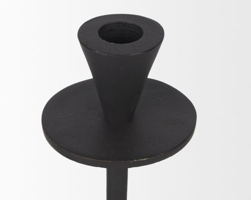 Mercana Petria Matte Black Textured Metal Taper Candle Holders - Image 7
