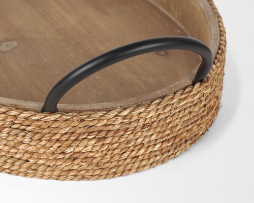 Mercana Wheaton Light Brown Wood w/ Natural Jute Serving Trays - Image 9