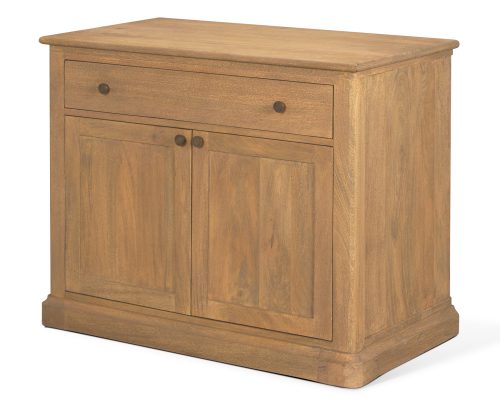 Alternative view of Mercana Baron Light Brown Solid Wood w/ Gunmetal Knobs 2-Door Accent Cabinet