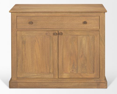 Mercana Baron Light Brown Solid Wood w/ Gunmetal Knobs 2-Door Accent Cabinet - Image 4