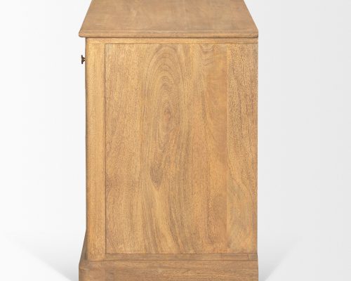 Mercana Baron Light Brown Solid Wood w/ Gunmetal Knobs 2-Door Accent Cabinet - Image 5
